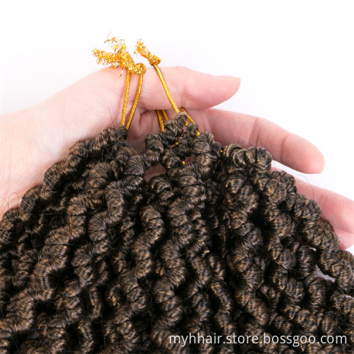 Short 8 inch 15 Strands Synthetic Braiding Hair Extensions Ombre Crochet Hair Curly Pre-twisted Braids